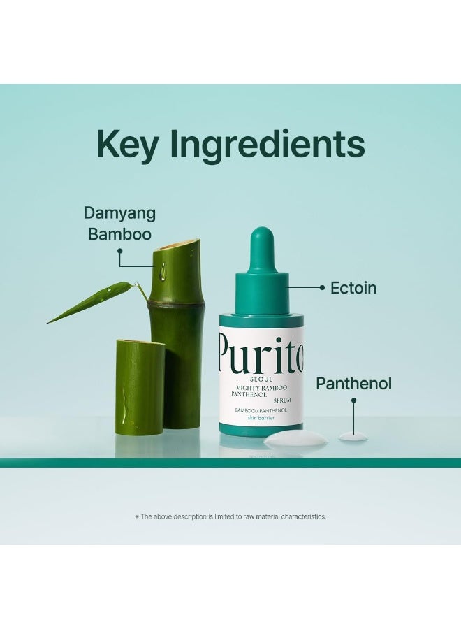 PURITO Mighty Bamboo Panthenol Serum, Glow Serum, Moisture Barrier Repair, for All Skin Types, Fast Absorbing, Deep Hydration, Glass Skin, Vegan & Cruelty-Free, Korean Skincare 1.01 fl.oz / 30 ml - Image 4